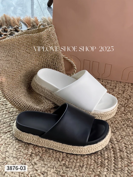 【海南简爱】增高鞋一字拖鞋女套趾凉鞋沙滩拖编织拖鞋 3876-03