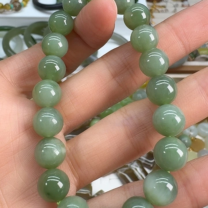 和田玉（碧玉）未镶嵌手链10mm