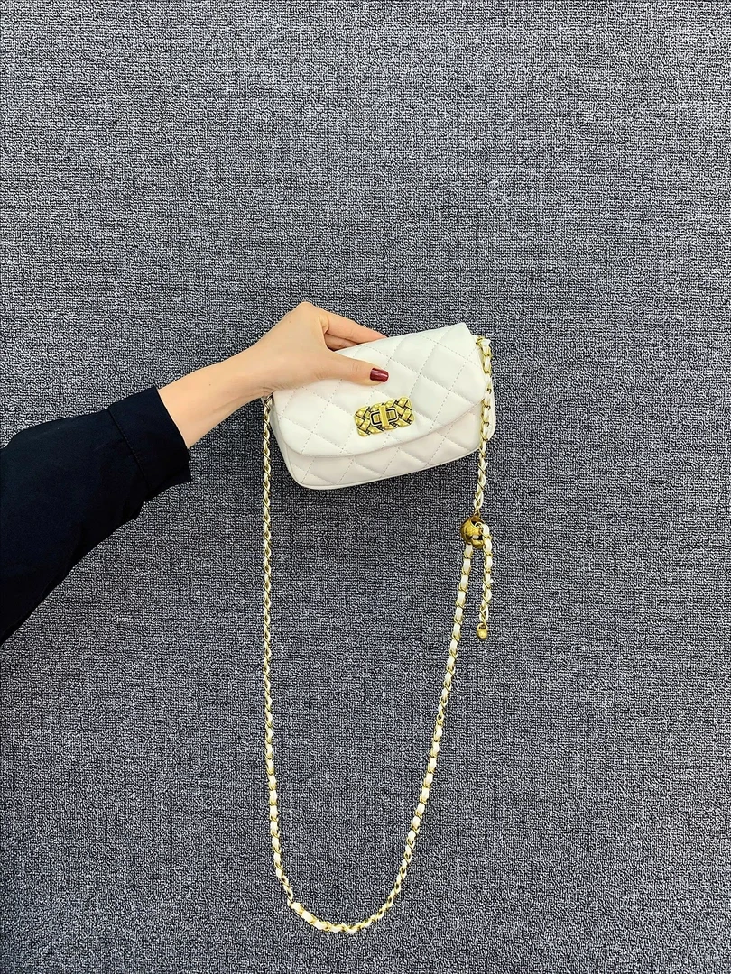 轻奢2025新款高级感菱格链条包通勤超火精致斜挎小包秋季新款女包