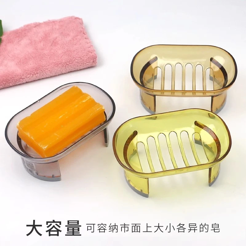 无盖皂架肥皂免打孔浴室高脚透明大号香皂盒皂盒沥水多层皂盘