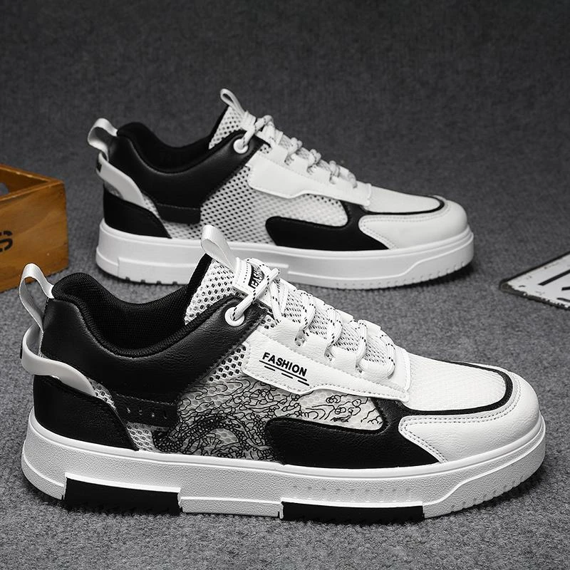 男鞋夏季透气2025新款潮流百搭运动休闲青少年学生增高透气滑板鞋