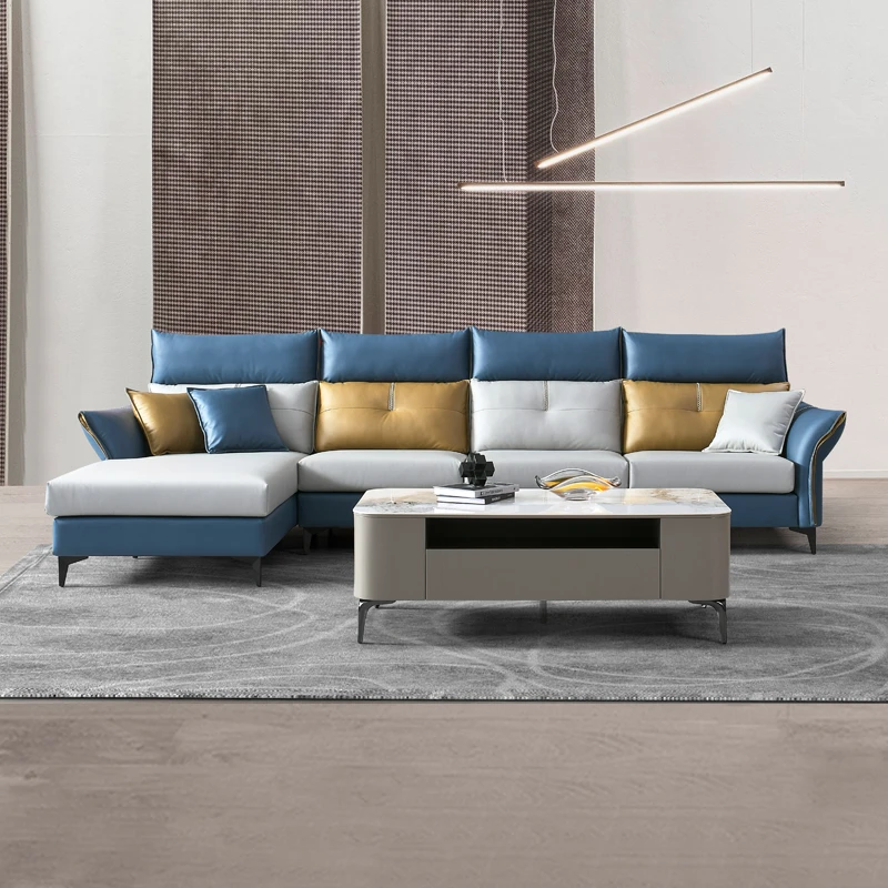 皇朝VS022洛库轻奢创意极简成套舒适科技布客厅家用简约沙发