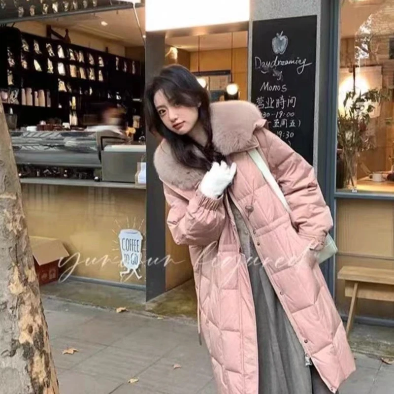 2024羽绒服女大毛领百搭气质女士品质鸭绒外套