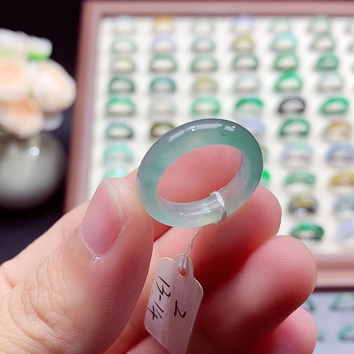 翡翠未镶嵌戒指13-14号