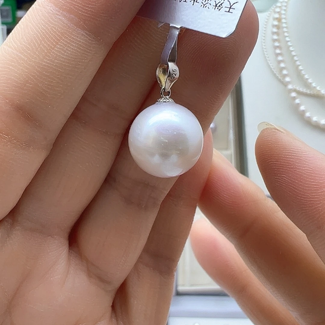淡水珍珠银S925镶嵌吊坠(不含链)