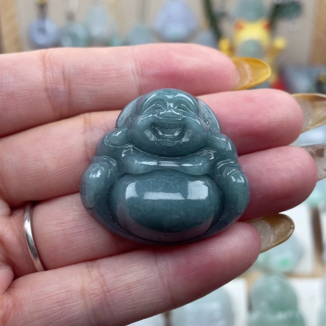 翡翠未镶嵌颈饰蓝水佛公