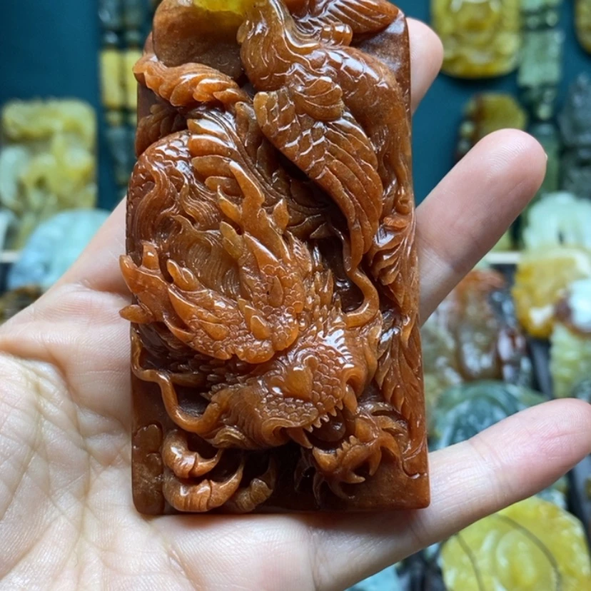 【闪购商品】岫玉颈饰未镶嵌理****す龙