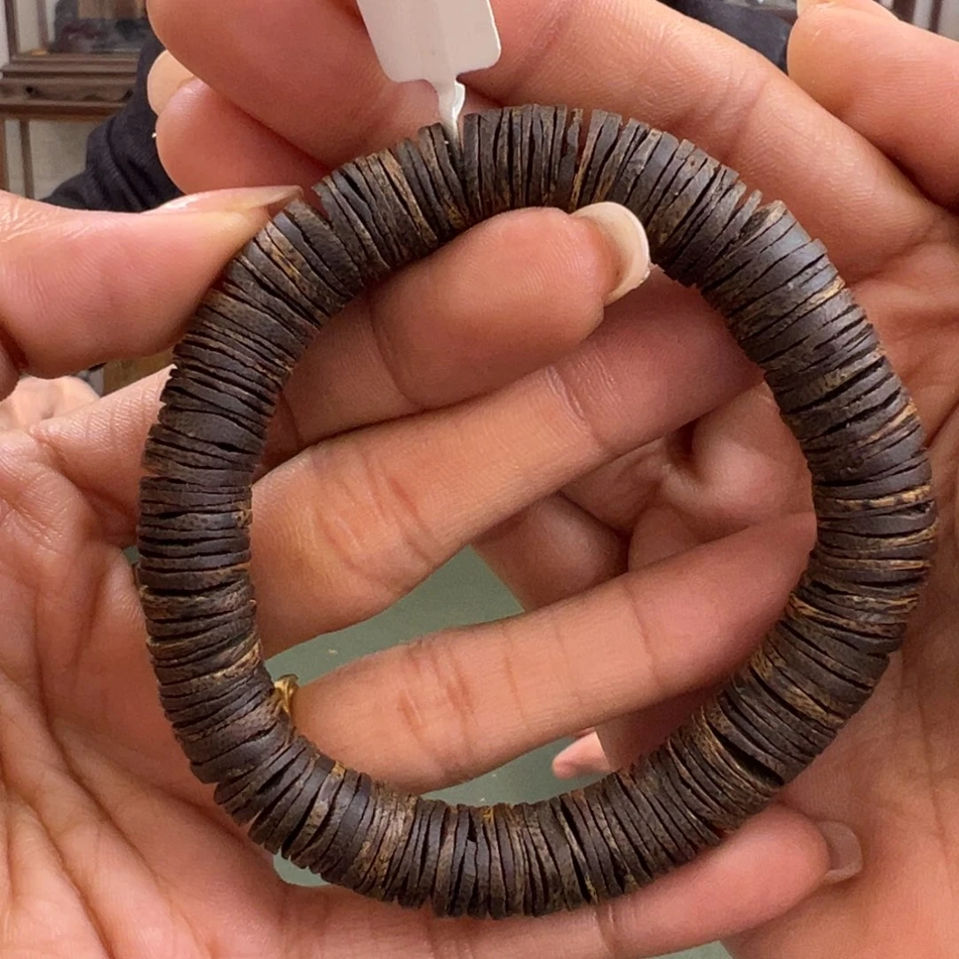 沉香手串乌身沉水片珠卡1.0/18g+单圈