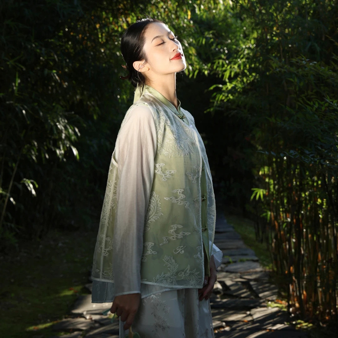 初衣织梦桑蚕丝系列蝶栖凤舞服上衣