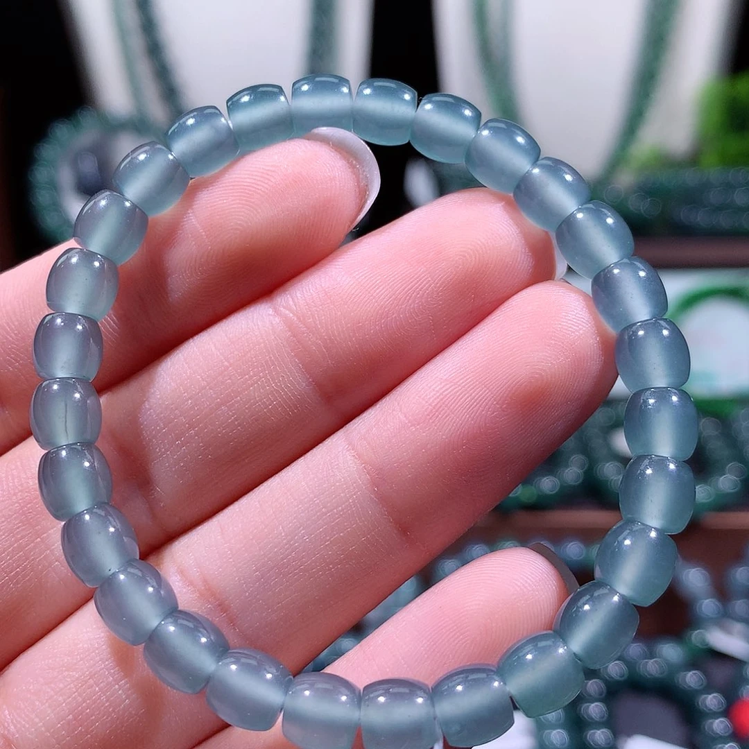 翡翠未镶嵌手链天然a货翡翠手串6.5