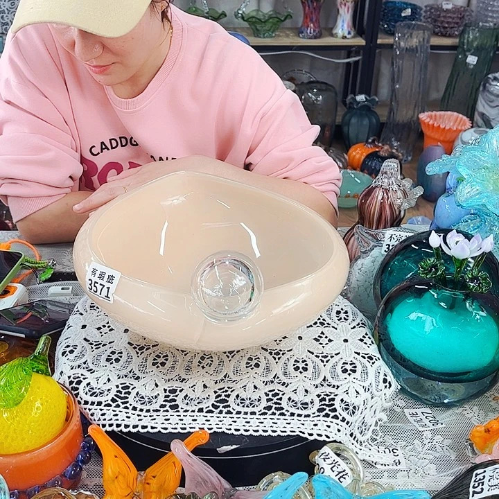 3571果盘瑕 家悦琉璃工艺品