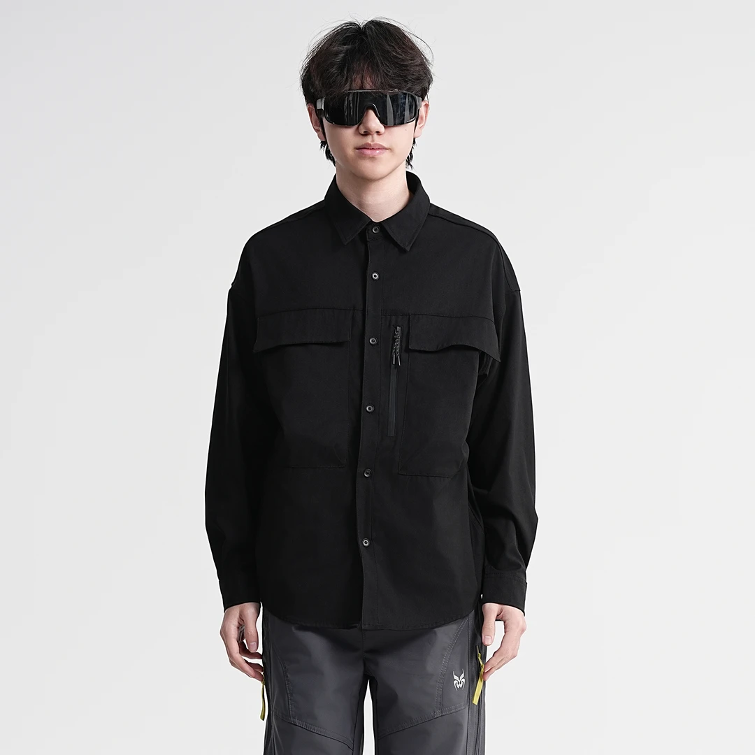 ZMOH春秋山系户外衬衫机能多口袋登山露营旅游日系工装衬衣