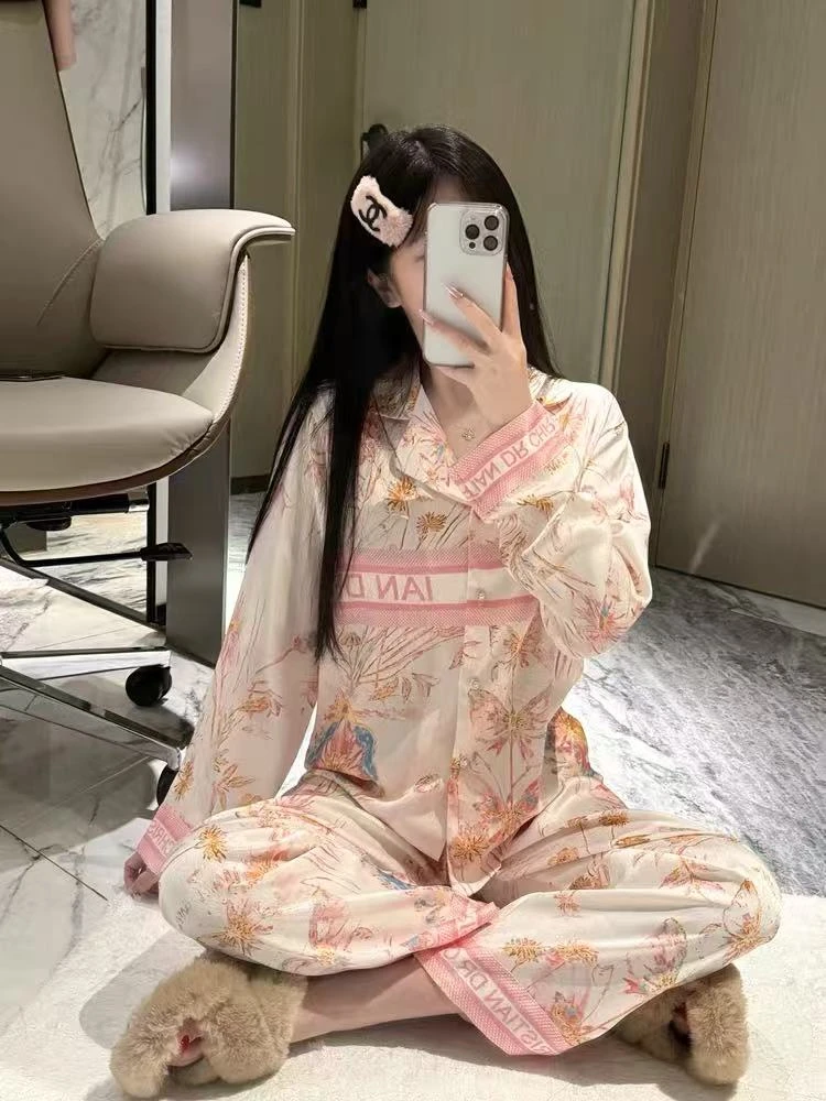 2025新款春款夏季长袖长裤高级感外穿家居服五件套套装24003-2506