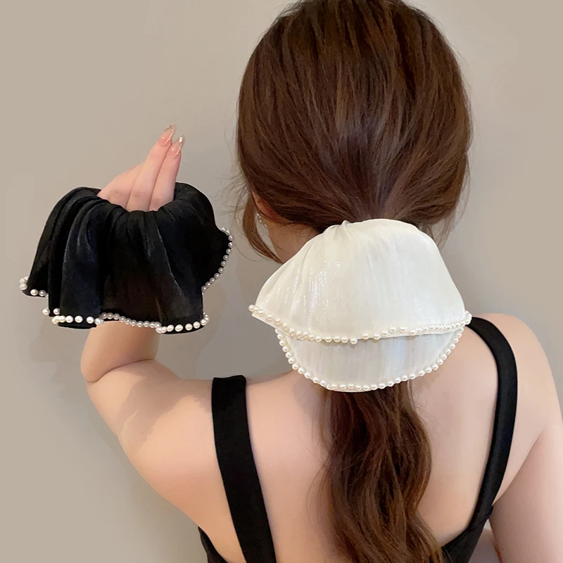 韩国头饰网红发饰2025新款饰品发绳简约头绳超大号珍珠大肠发圈潮