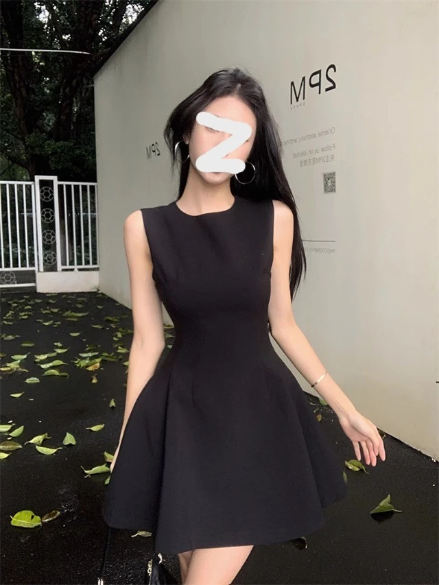 夏季仙女法式【无袖版】赫本风显瘦收腰女装生日裙子高级感女