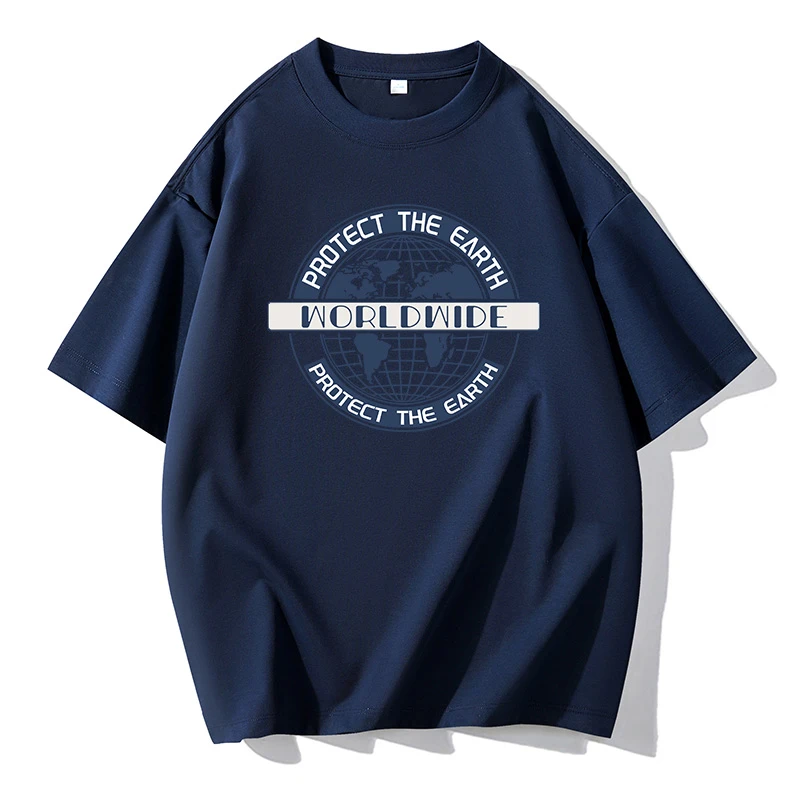 100棉夏季新款男士男生圆领短袖T恤情侣款学生宽松大码印花半袖