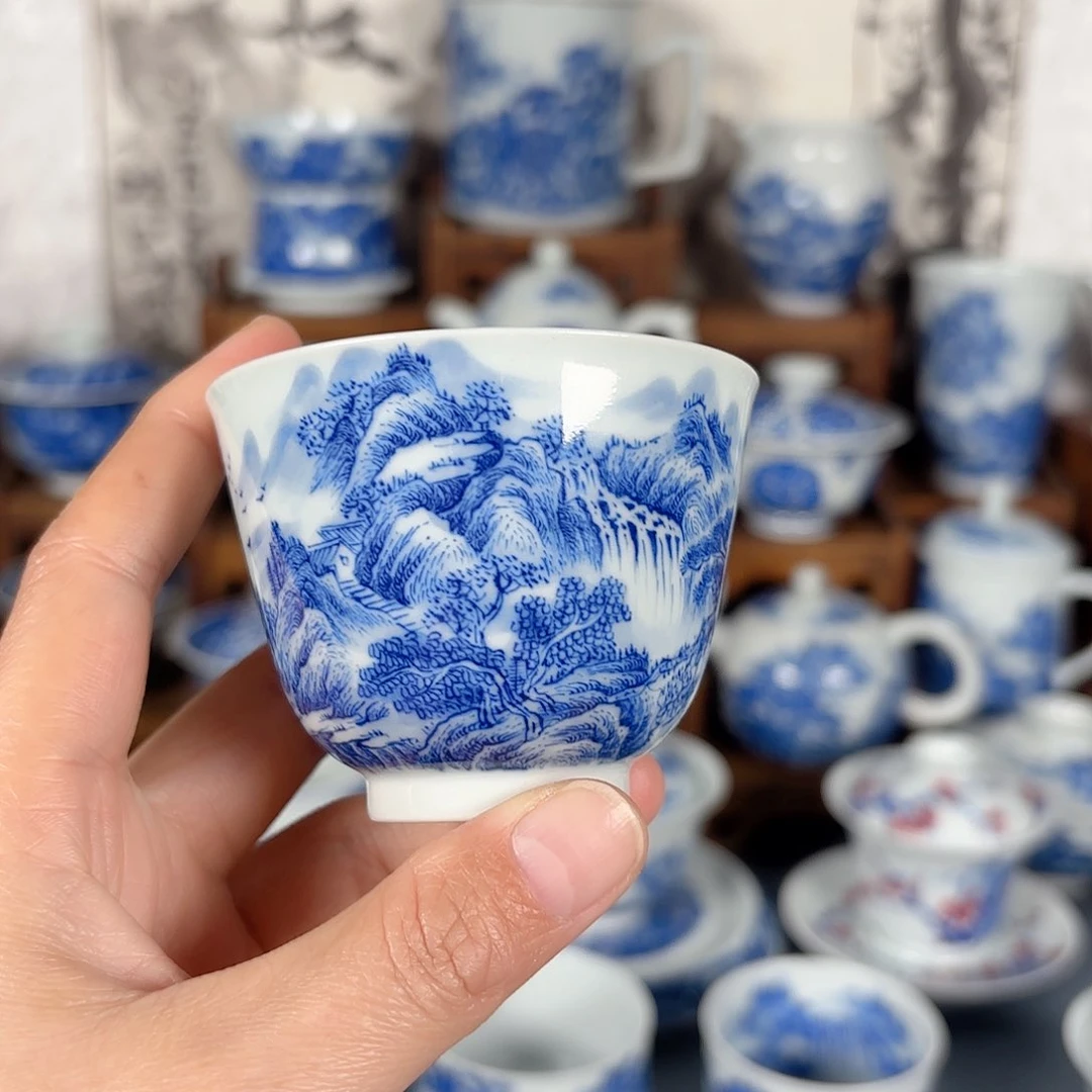 杯༄****࿐青花瓷器手绘作品杯