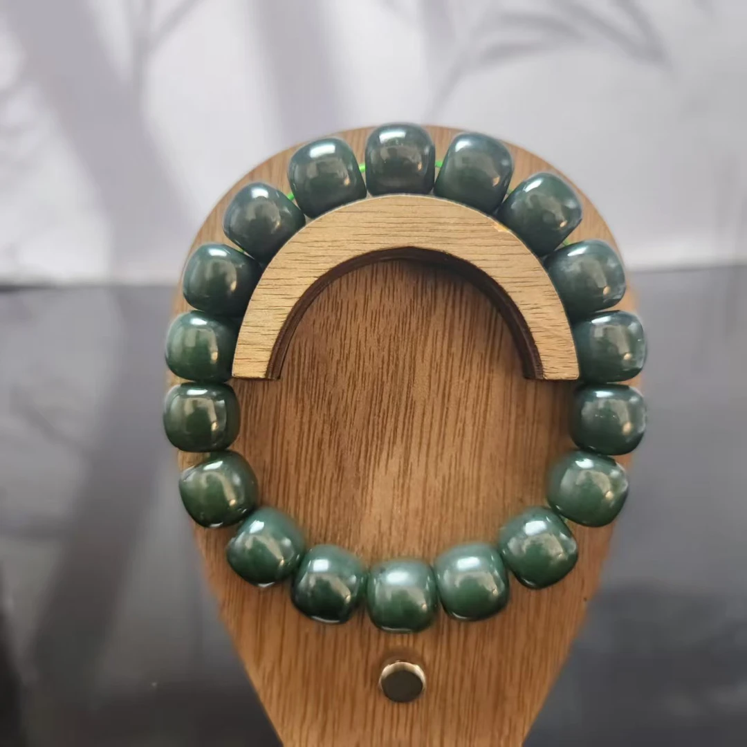 Z和田玉且末桶珠手串（卡12）3772