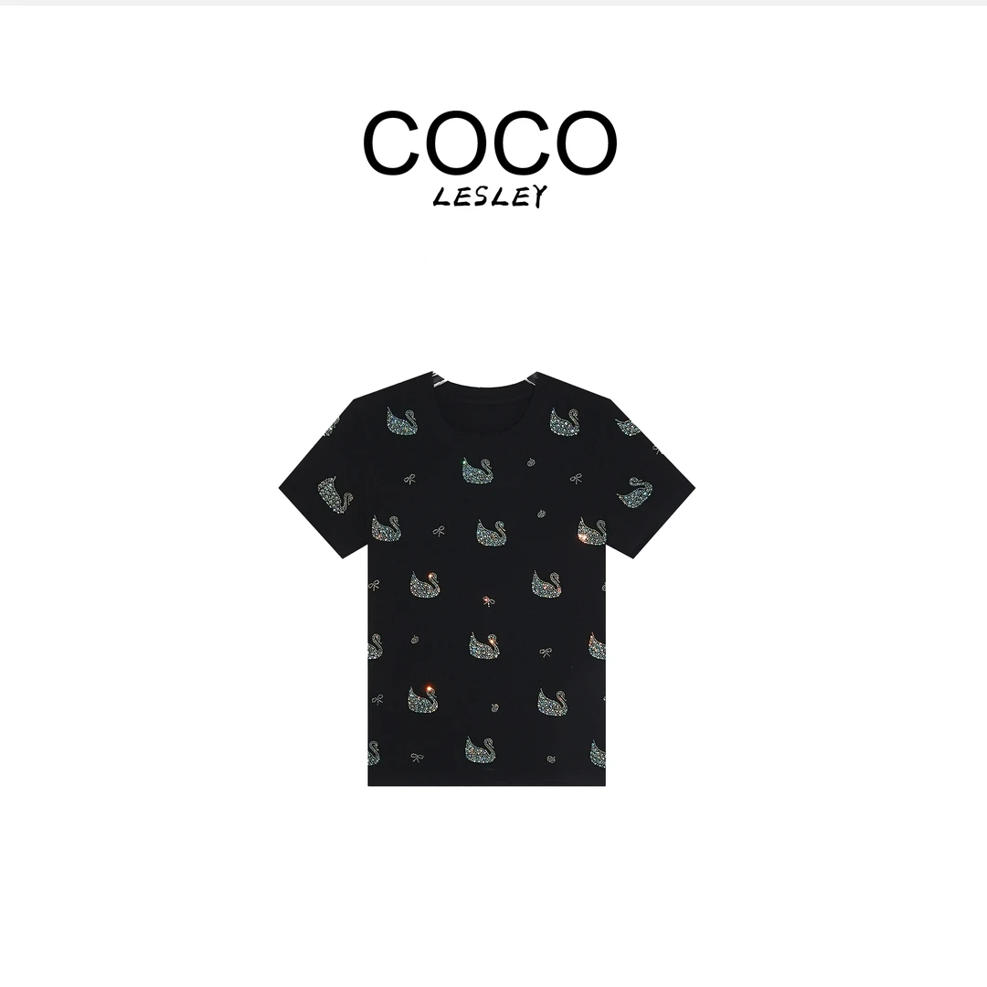 【COCO LESLEY】A98059新款洋气百搭休闲短袖