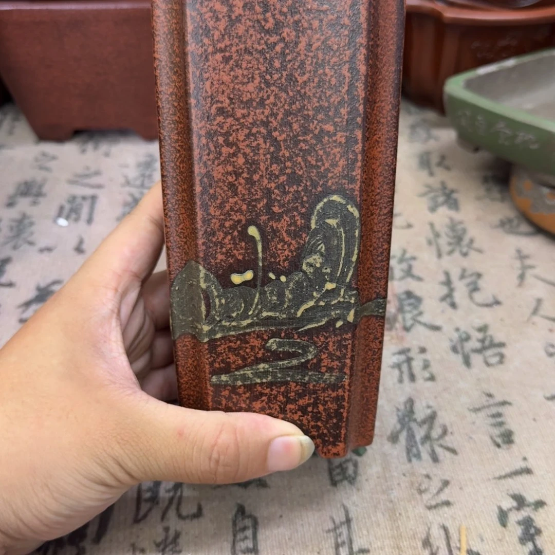 紫砂花盆7.5x17.5内经紫砂花盆
