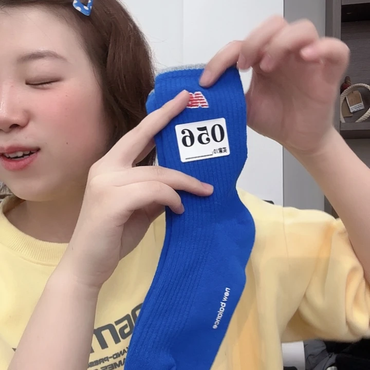 三醋酯纤维多百伦蓝色袜子056