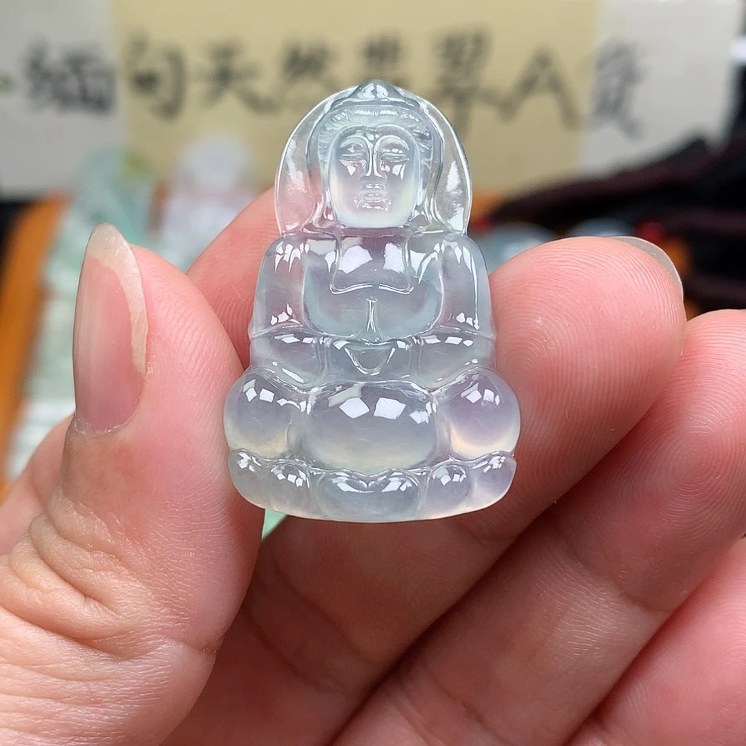 翡翠裸石缅甸天然A货翡翠冰种观音