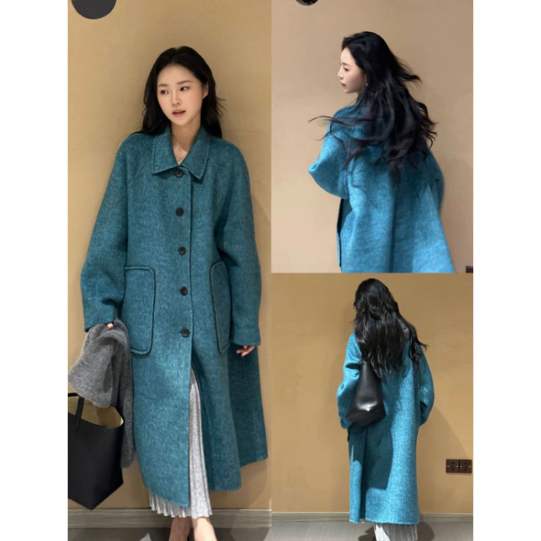 【7seven】2025秋冬新款休闲日常通勤百搭双色双面穿羊毛大衣
