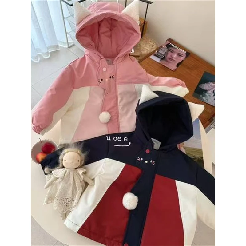 釉兮·25冬~卡通毛球外套U269375（童装汉服）粉色