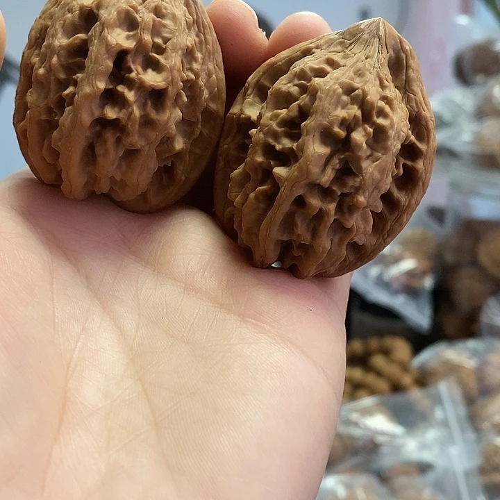 把件文玩核桃41大古石红皮