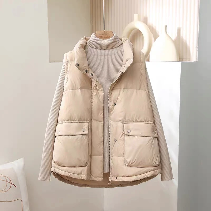 反季轻薄拼接百搭羽绒马夹常规款网红立领短款冬季韩版马甲便宜