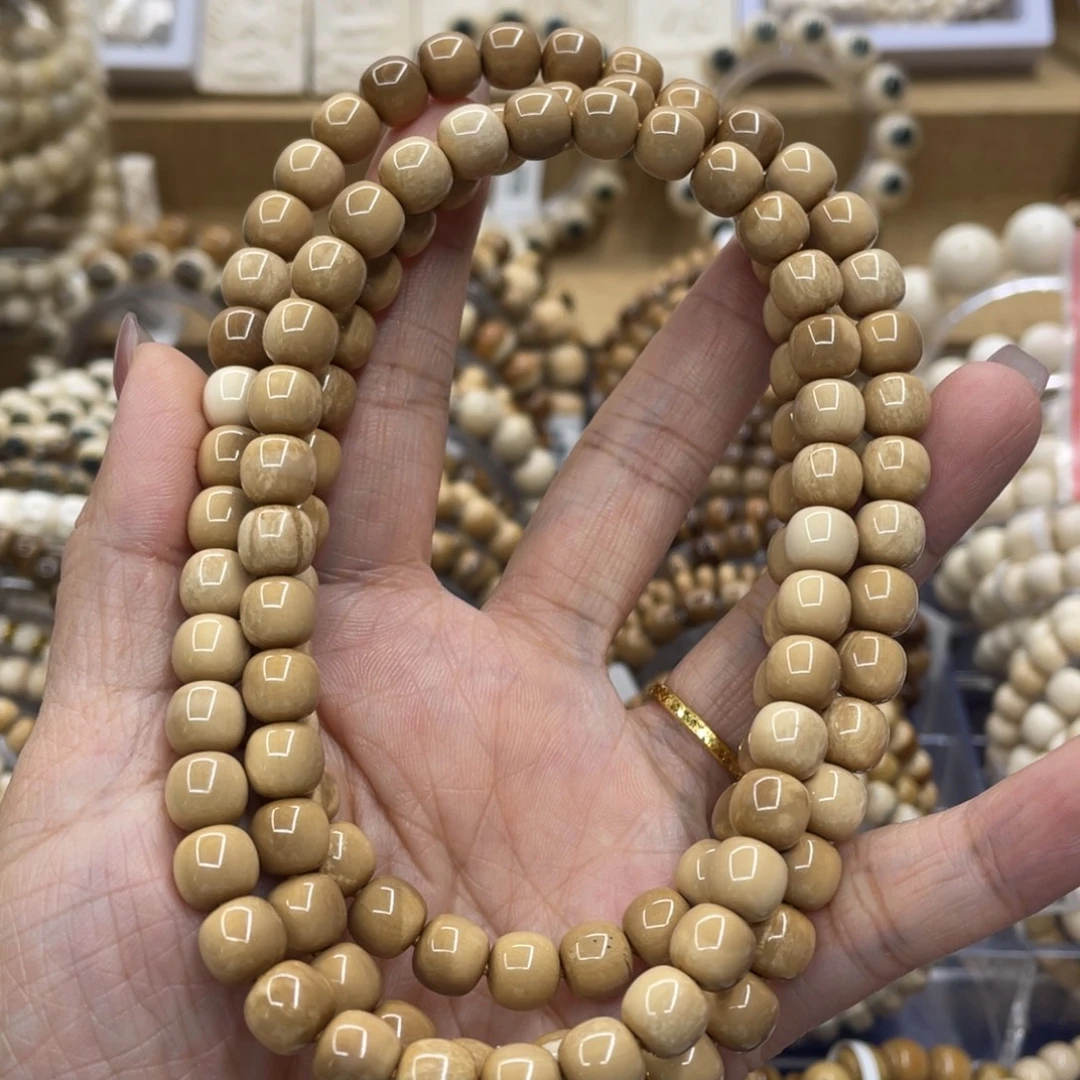 手串/手链/手镯猛犸象牙7✖️8黄金冰咖无纹108颗