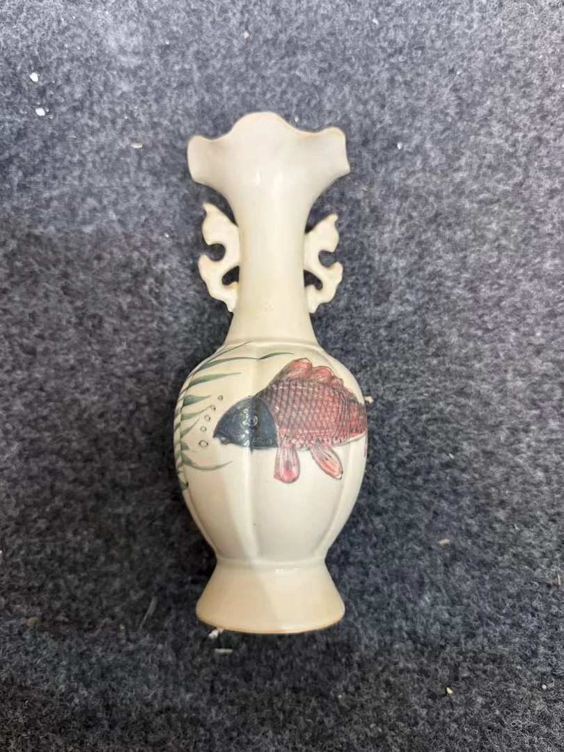 （代拍链接，所见即所得）花卉鱼纹陶瓷瓶