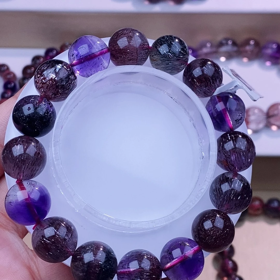 未镶嵌手串水晶黑加侖超七13+m