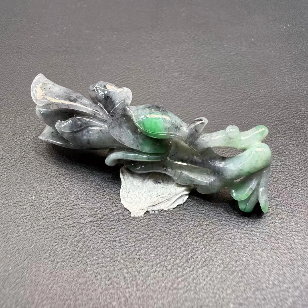 3天然缅甸翡翠A货乌鸡玉兰花/600056/上海嘉禾拍卖