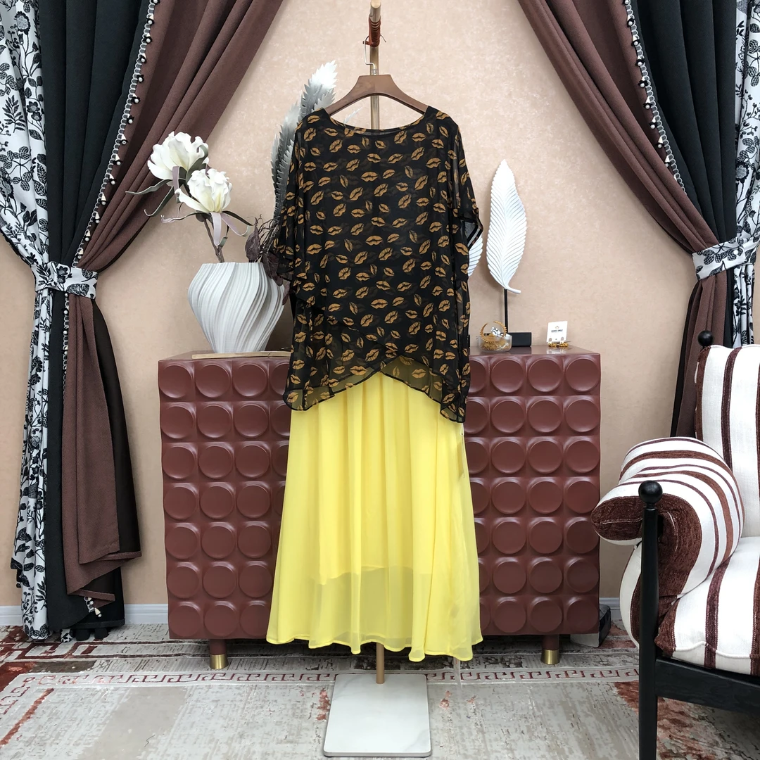 【A447】时尚新款民族风迪拜土耳其重工服饰纯色套装裙气质