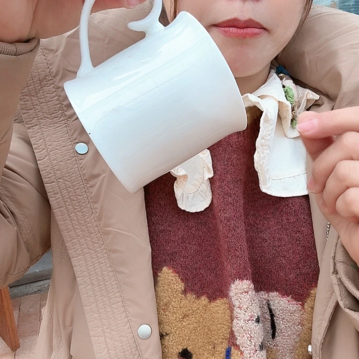 骨瓷纯白大马克杯微瑕