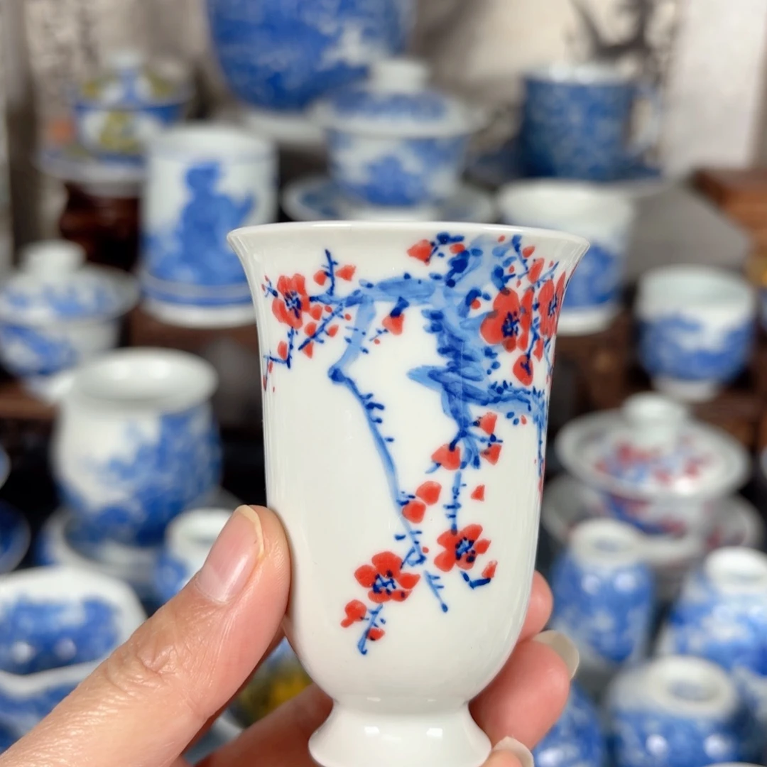 青花瓷器手绘作品陶瓷杯