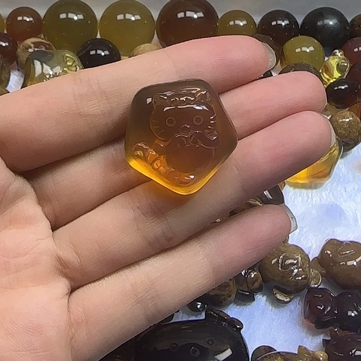 未镶嵌琥珀裸石星星小猫