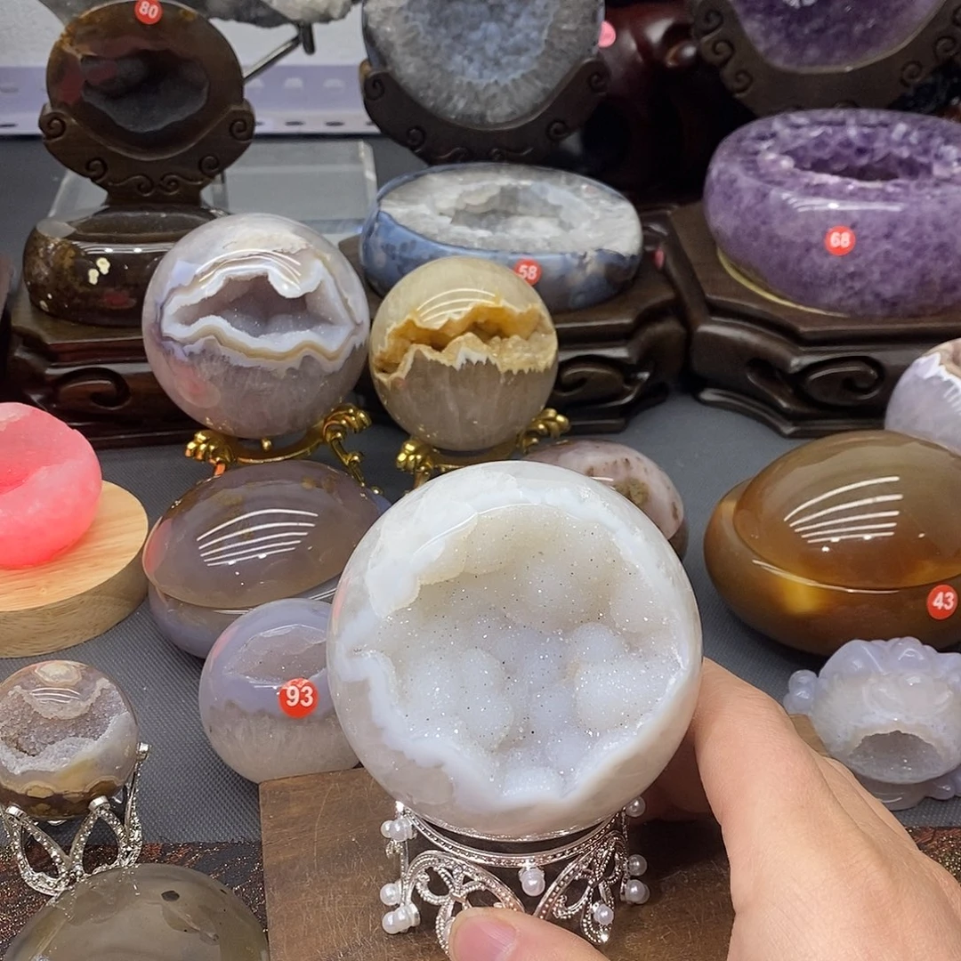 紫晶未镶嵌摆件开口笑