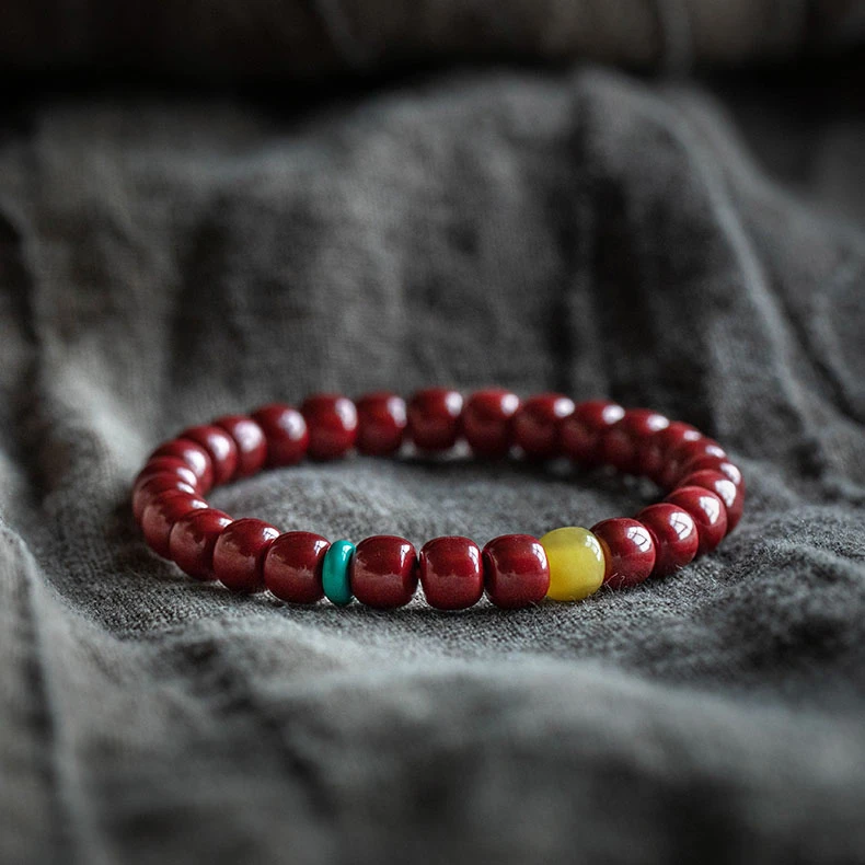 天然辰砂高含量朱砂手串本命年帝王砂手链蜜蜡圆珠生日礼物女