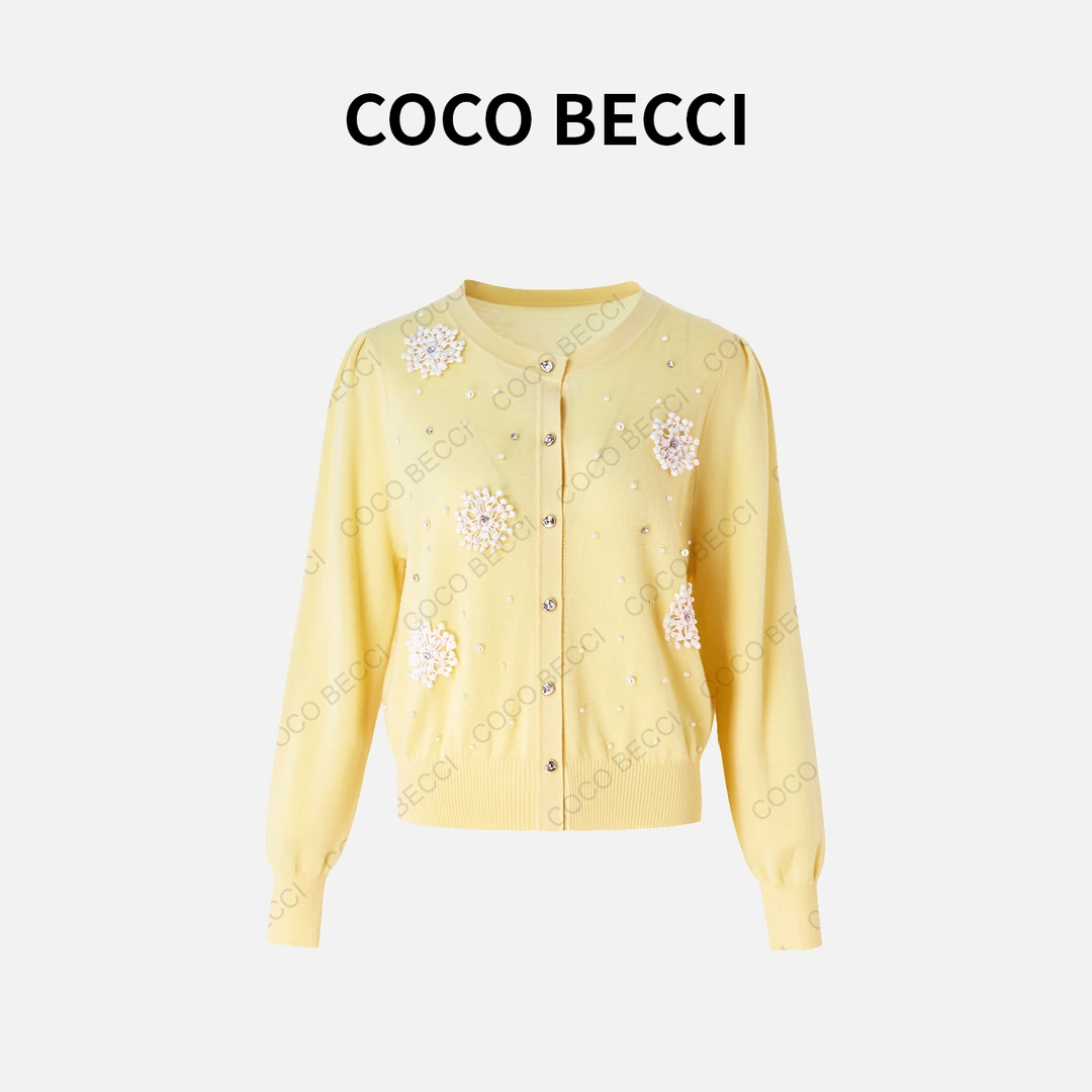 COCO BECCI【春日小雏菊】春夏休闲钉珠针织女YT25JS310005