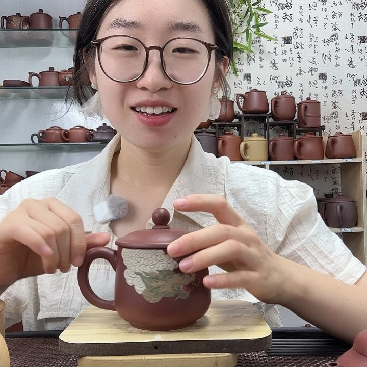 茶杯紫砂原矿紫泥小龙蛋龙300CC左右没礼盒