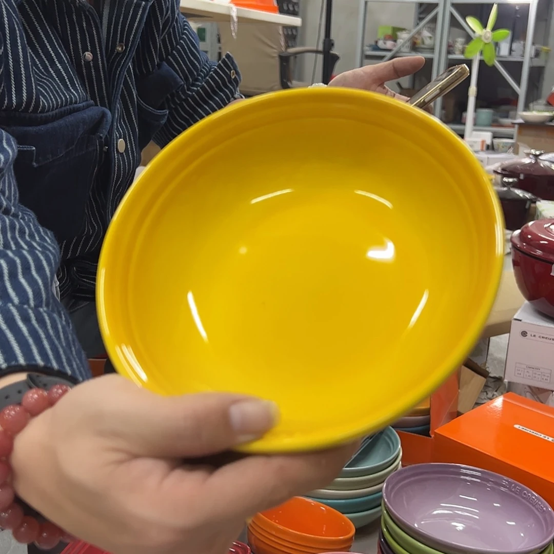 陶瓷落日黄燕麦碗