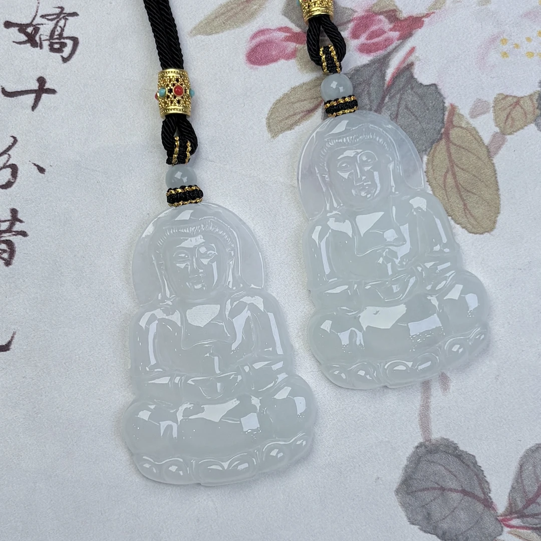 273358/天然缅甸翡翠A货正装观音 多样性一件发