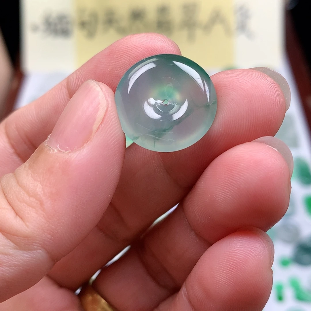 翡翠裸石缅甸天然A货翡翠冰种平安扣