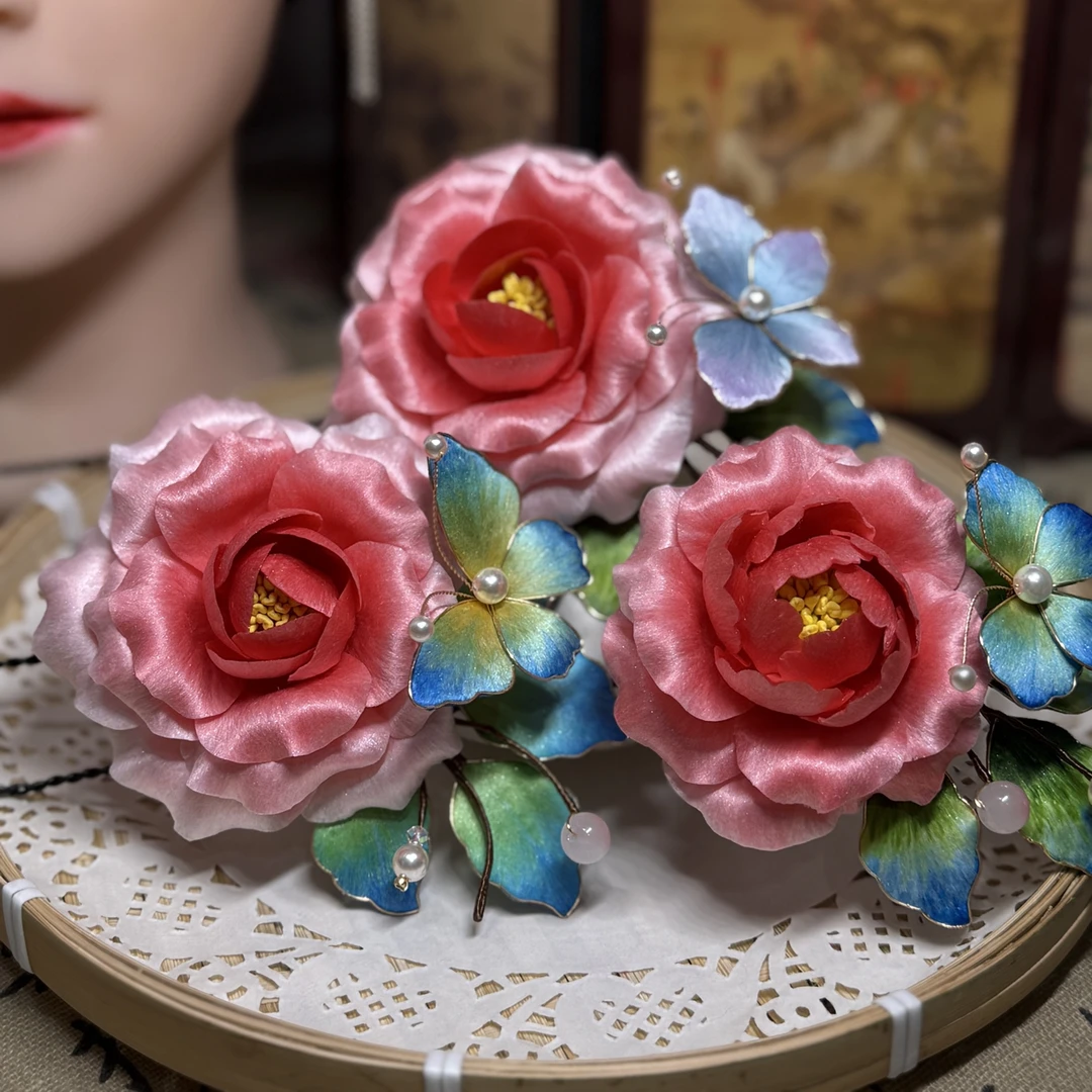 少数民族苗族头花非遗绒花