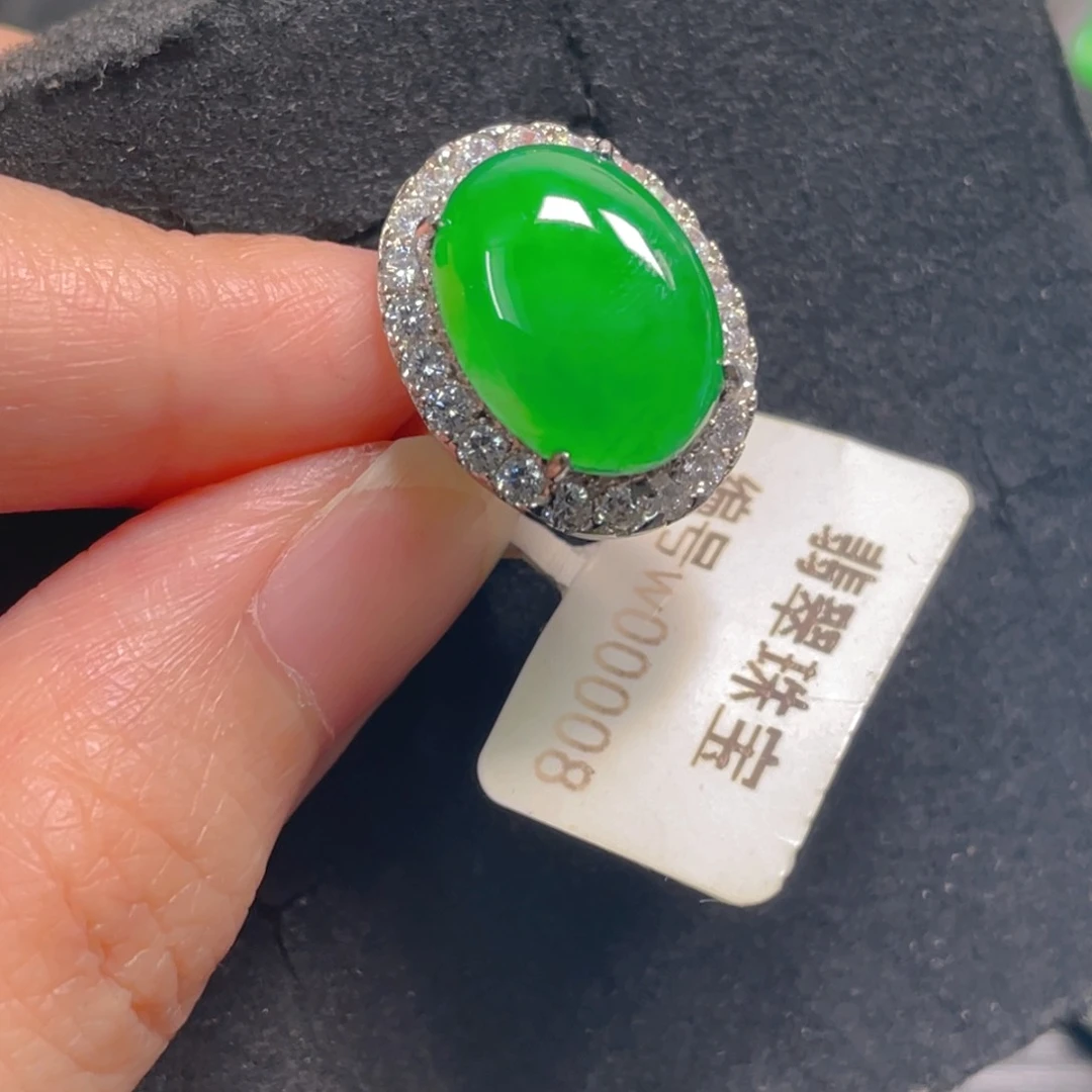 翡翠戒指银S925镶嵌1111111111111