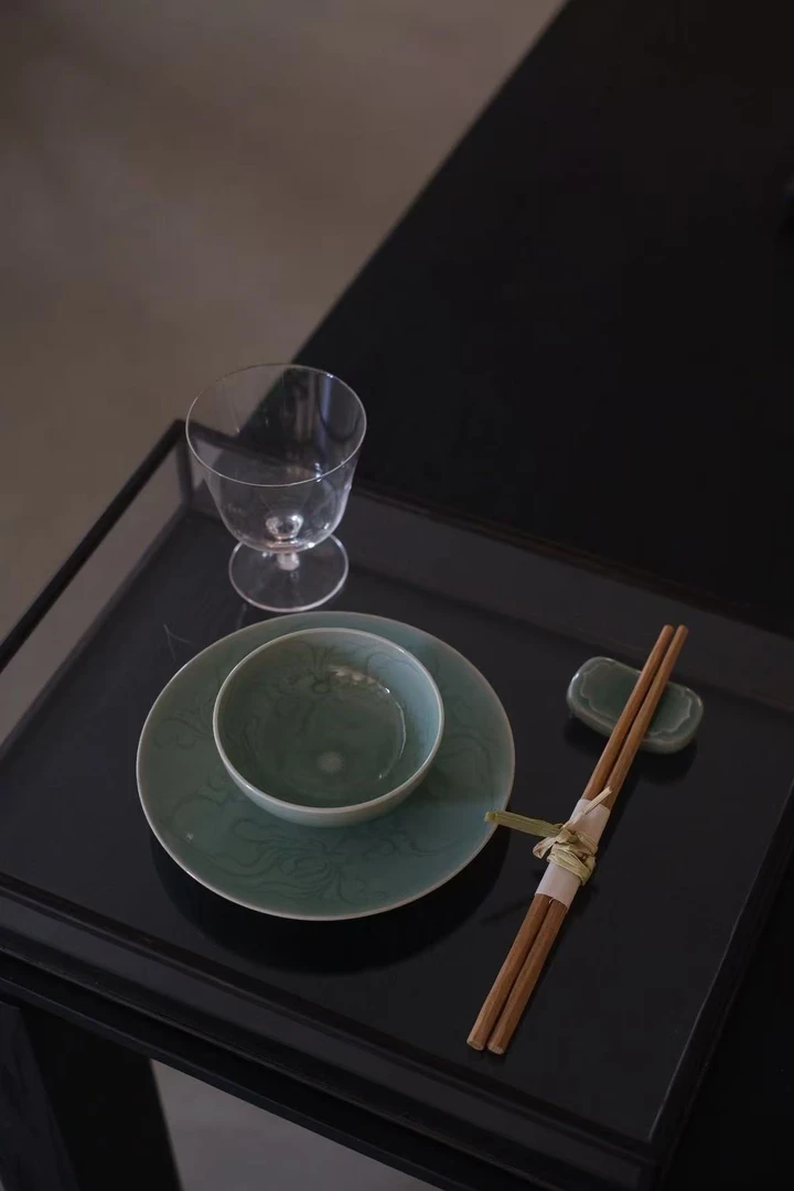 龙泉青瓷繁花似锦-茶人三件单人套餐具茶具家用陶瓷茶杯中式轻奢