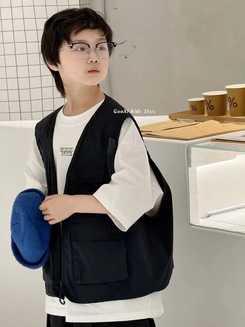 【又苗家】中性款马甲短裤两件套套装