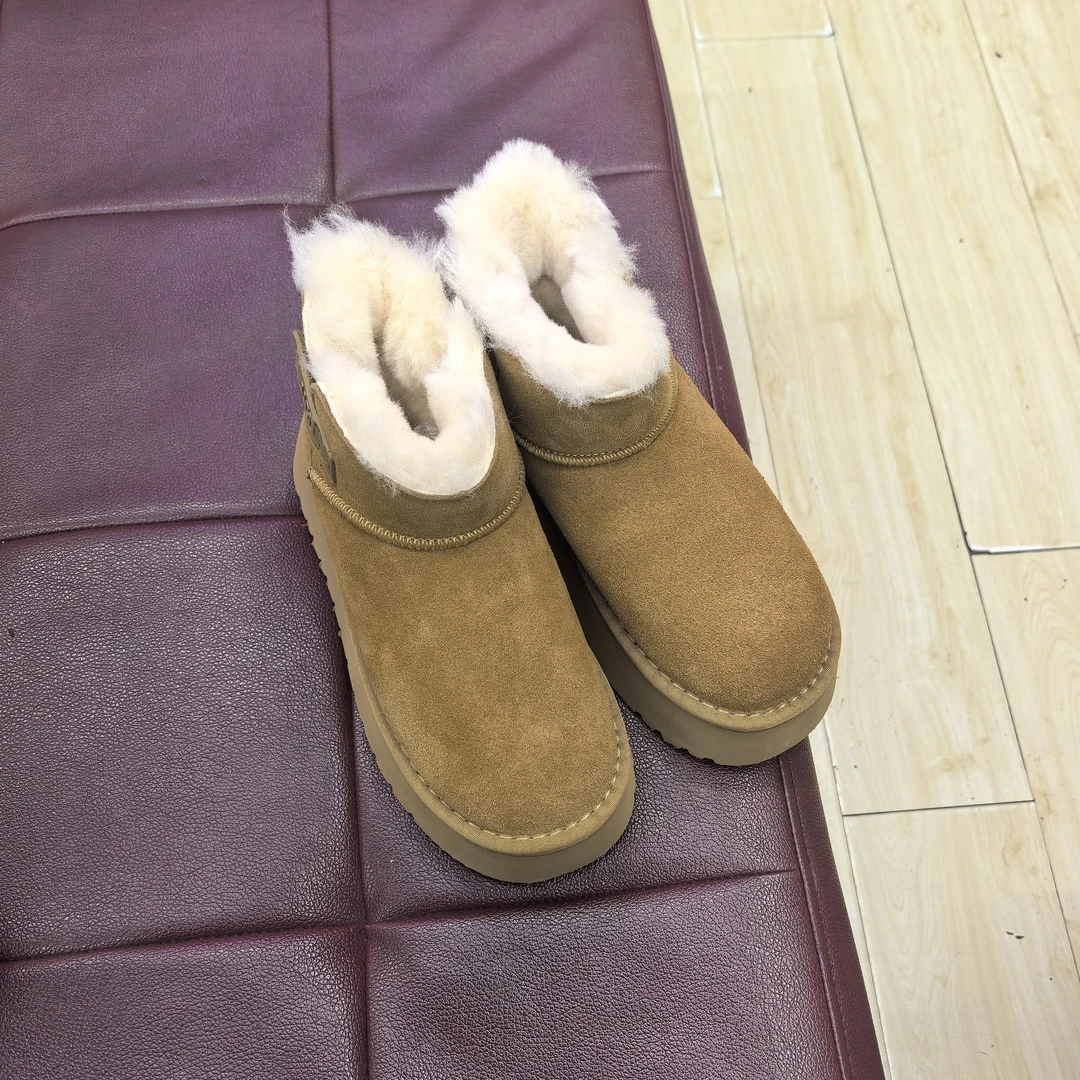 女鞋厚底增高一脚蹬时尚雪地靴嘻哈风冬季圆头加绒保暖短靴